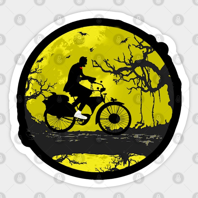 Pee wee Ride bike in the dark night Sticker by SLAMDONUTS